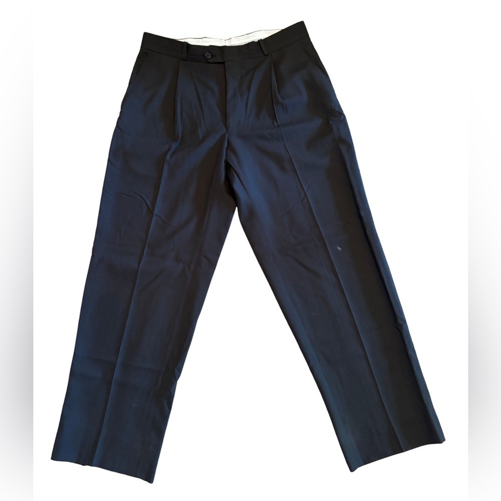 Oscar de la Renta Forest Green Pleated Trouser